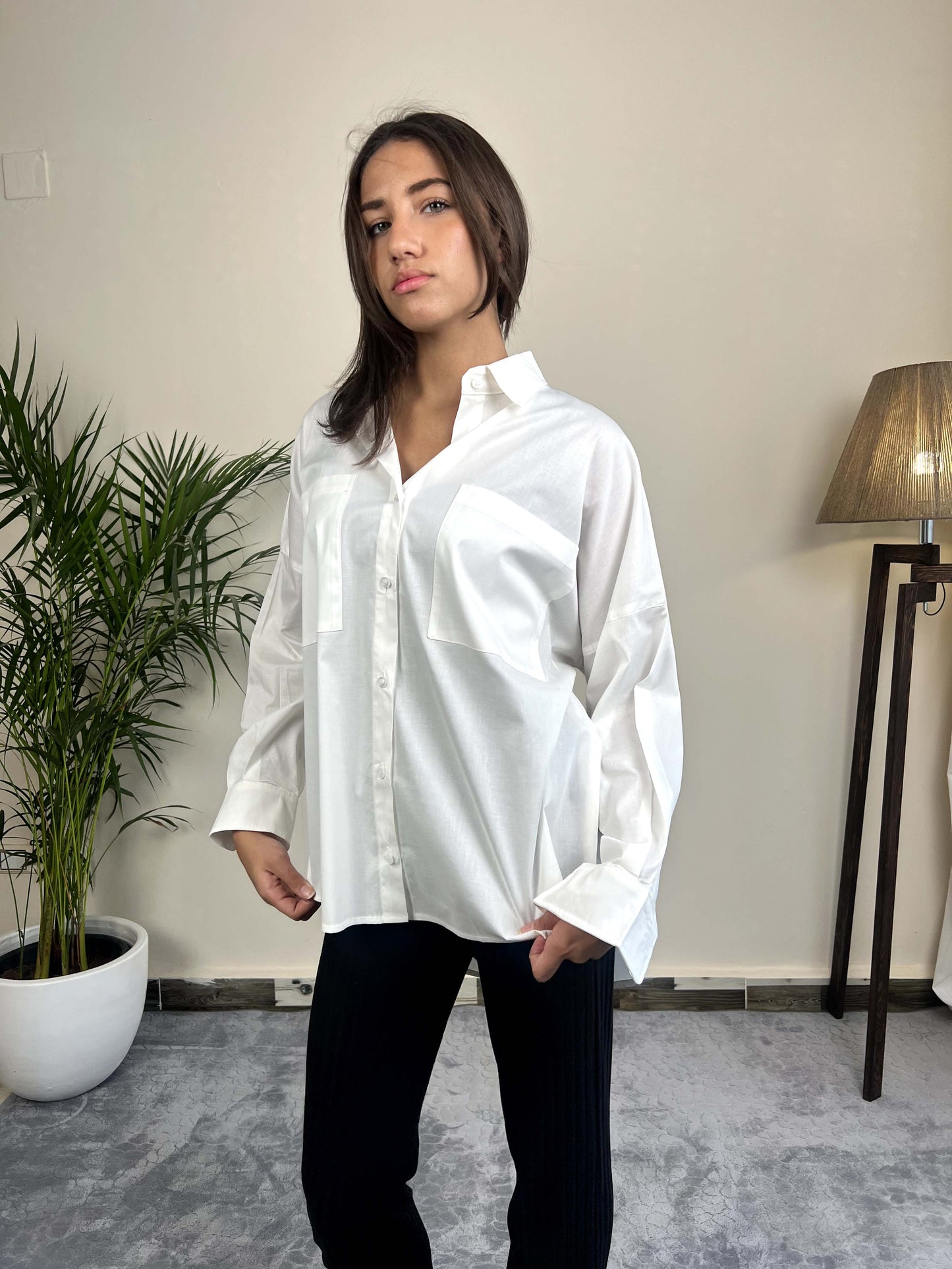 White oversized shirt